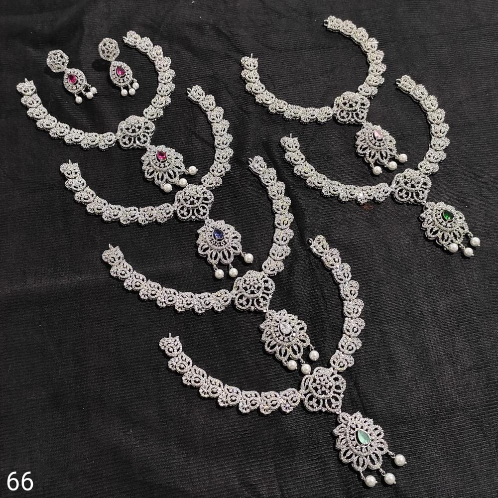 Regal Floral Pearl Drop Necklace Set