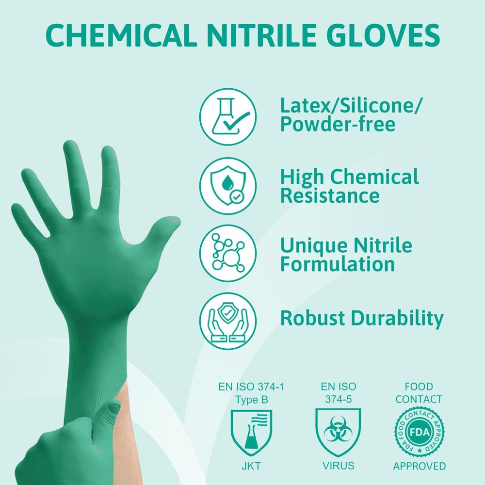 Ansell TouchNTuff 92600 Disposable Nitrile Gloves | Powder Free Chemical Resistant Gloves