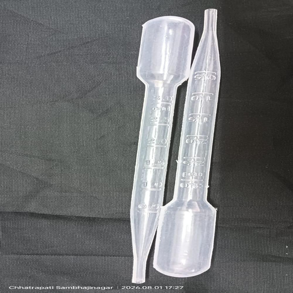 3ml Pasteur Pipette - Borosilicate Glass, 145mm, Blue Tapered Bulb Tip, Reusable, Pack Of 50