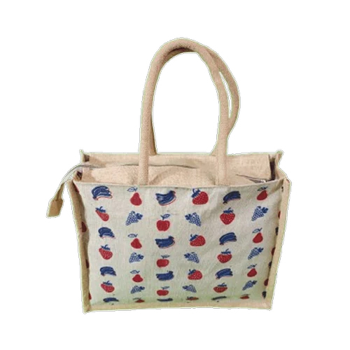 Tecksoi Large Grocery Jute Bag with Zipper Heavy-Duty Sustainability for Everyday Essentials