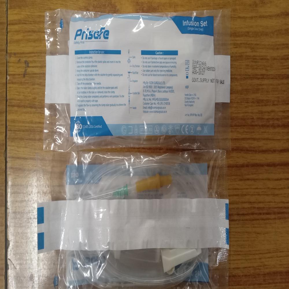 Intravenous (I.V.)/Infusion Set Without Air Vent/Airway