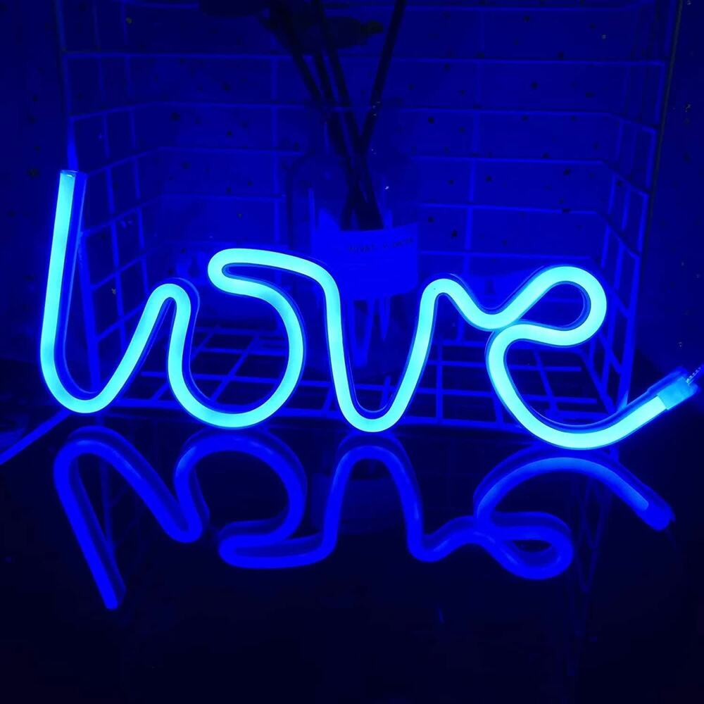 Acrylic Neon Love Blue LED Sign Board