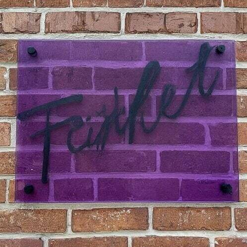 Acrylic Purple And Black Glow Sign Board