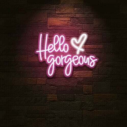 Acrylic Happy Gorgeous Neon Bar LED Sign Board