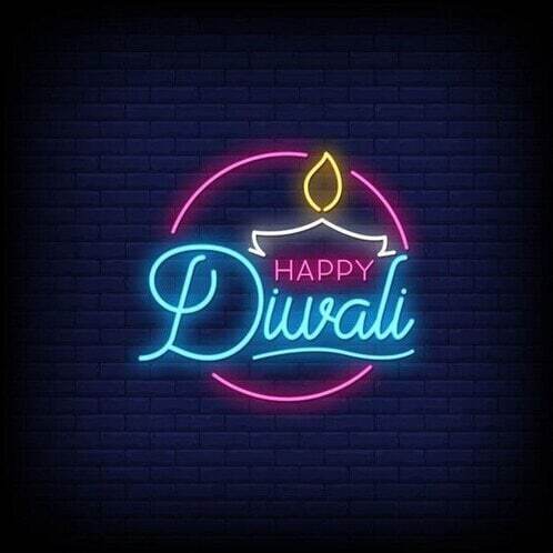 Acrylic Happy Diwali Neon Bar LED Sign Board