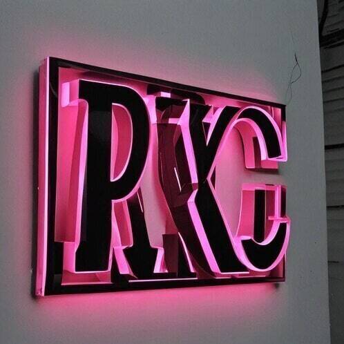 ACP Pink And Black LED Letter Sign Board