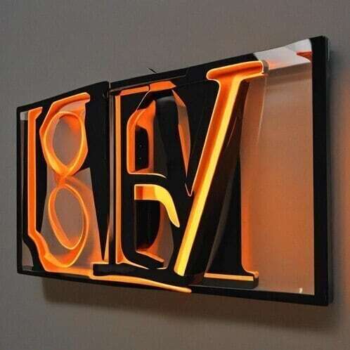 ACP Orange And Black LED Letter Sign Board