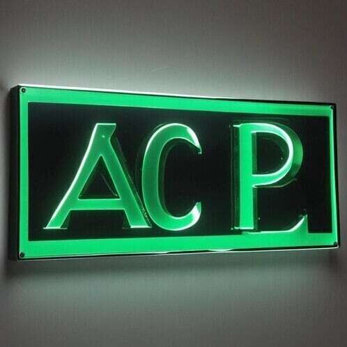 ACP Green And Black LED Letter Sign Board