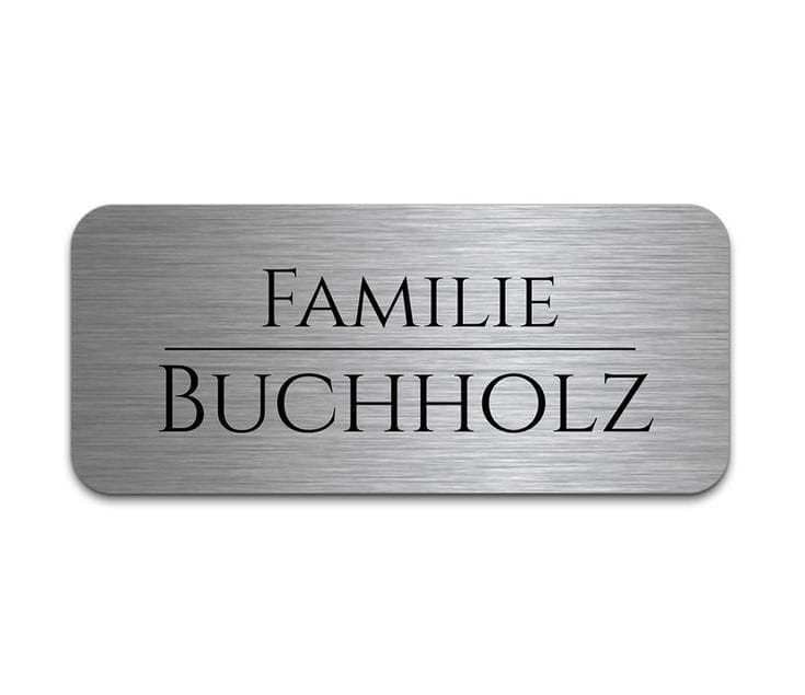 Stainless Steel Silver Round Edge Rectangular Name Plate