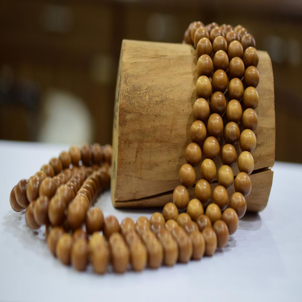 Tibetan Prayer Beads - Wooden Beads 8mm, 108 Beads With Guru Bead, Handcrafted Polished Finish
