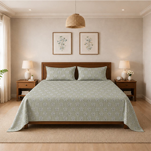 Floral Print Double Bedsheet Set With 2 Pillow Covers