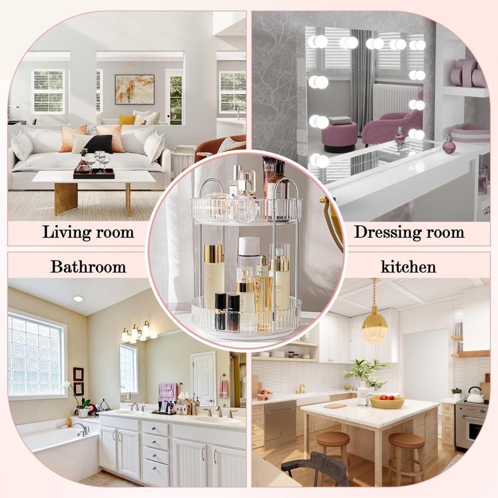 360 Rotating Makeup Organiser - 2 Layer - Cavity Quantity: E Unit