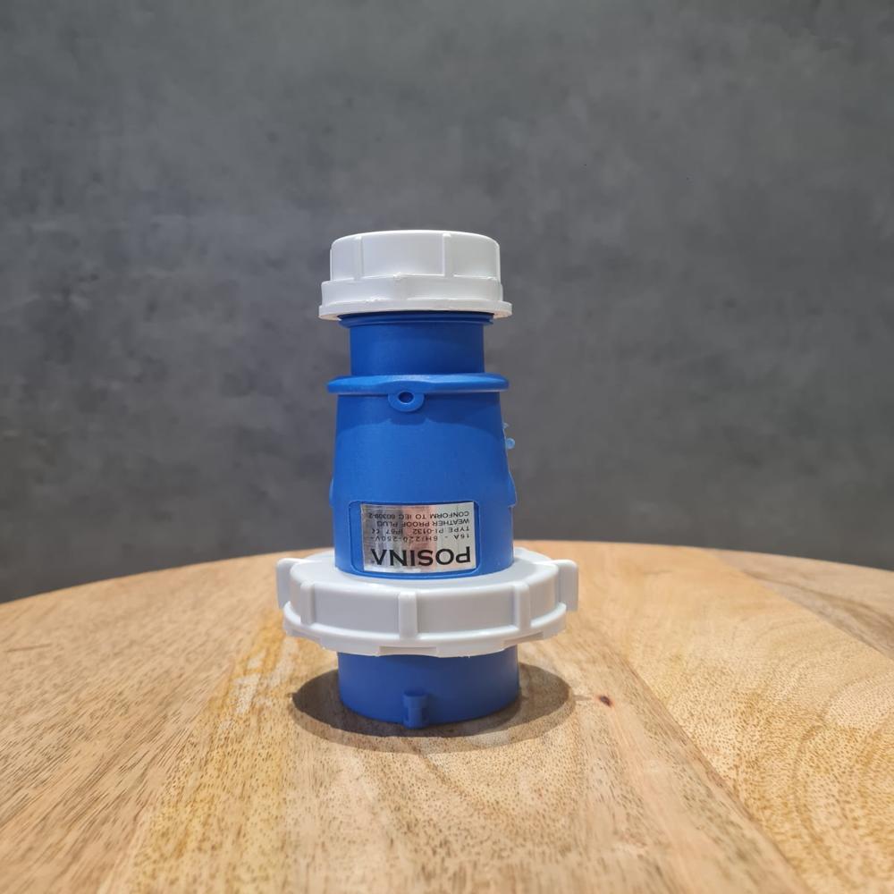 16mp 3 Pin Plug - Gray & Blue, 50-60 Hz Frequency | Industrial Application, 1 Year Warranty