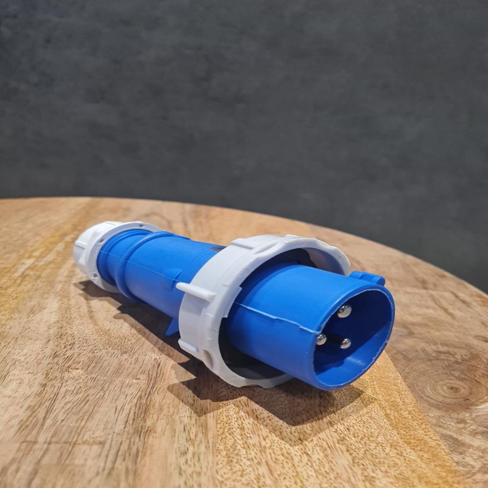 16mp 3 Pin Plug - Gray & Blue, 50-60 Hz Frequency | Industrial Application, 1 Year Warranty