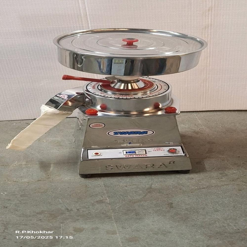 Tab Top Flour Mill - 304 Stainless Steel, 500x250x700 Mm, Silver | 1 Hp Motor, Adjustable Fineness, Semi-automatic, Low Noise, Portable