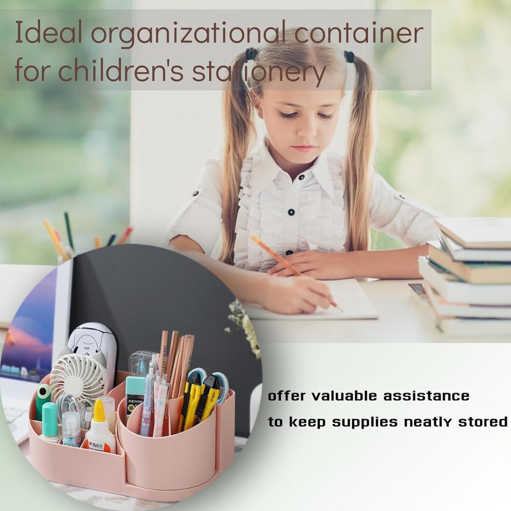MAKEUP ORGANIZER WITH 360 ROTATING BRUSH HOLDER