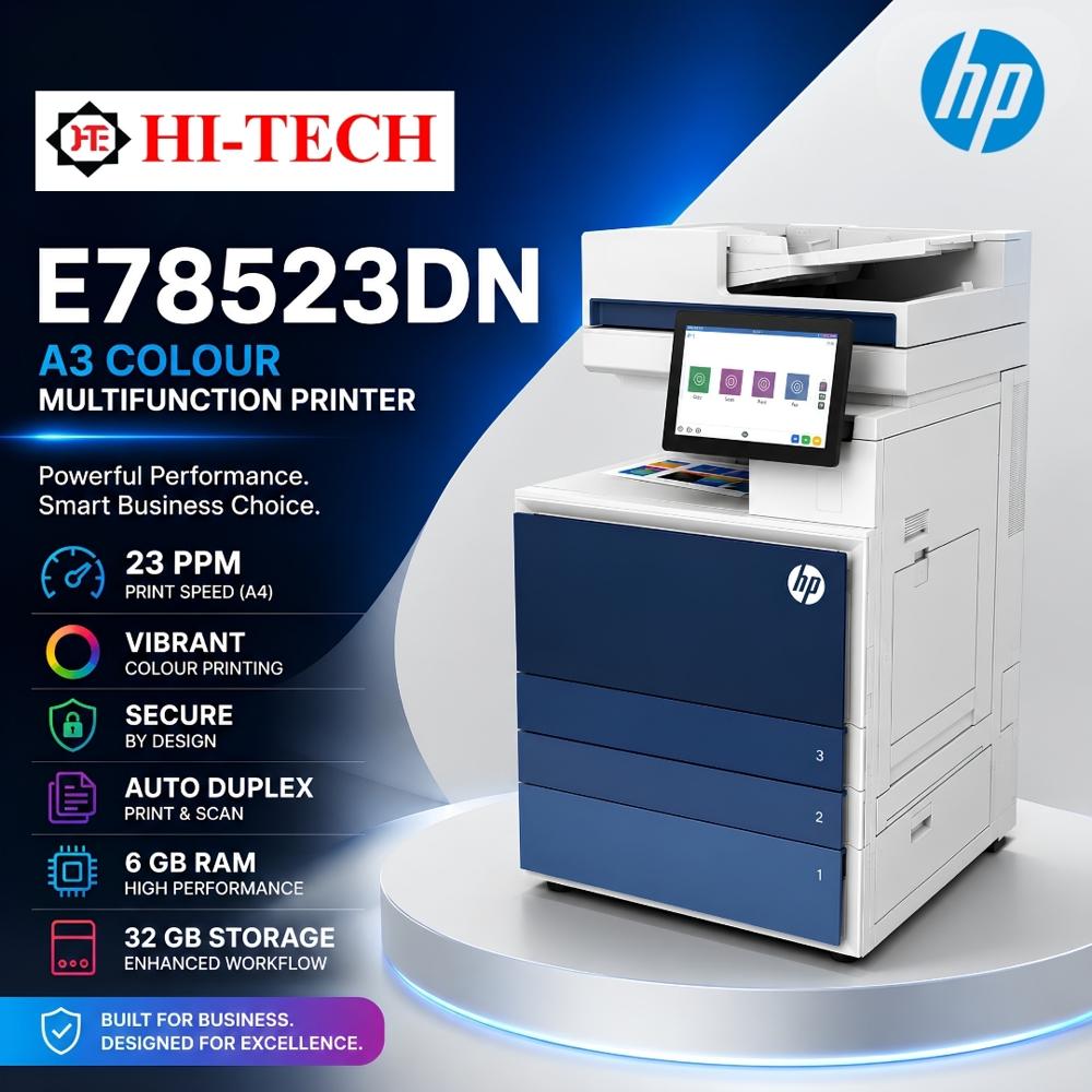 Hp E78523Dn Colour Copier, Printer, Scanner 23 Ppm - Paper Size: 4 Inch