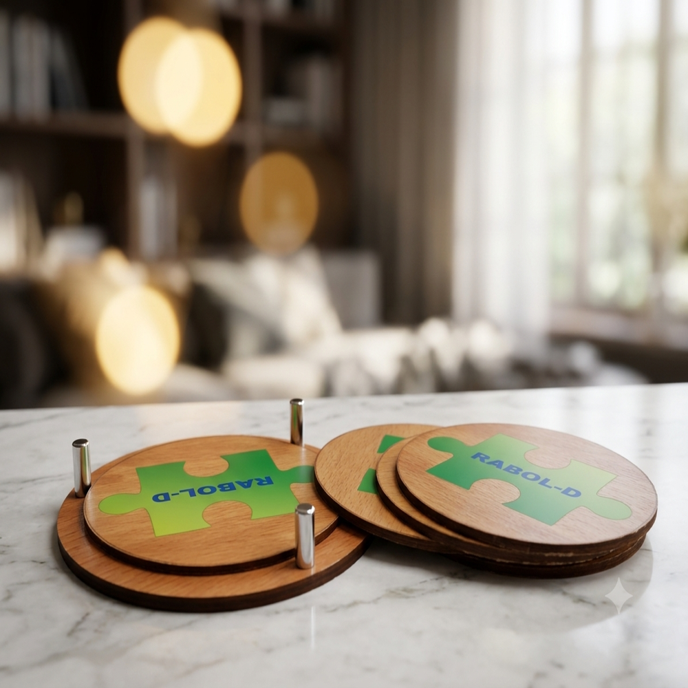 Mdf wooden tea coasters