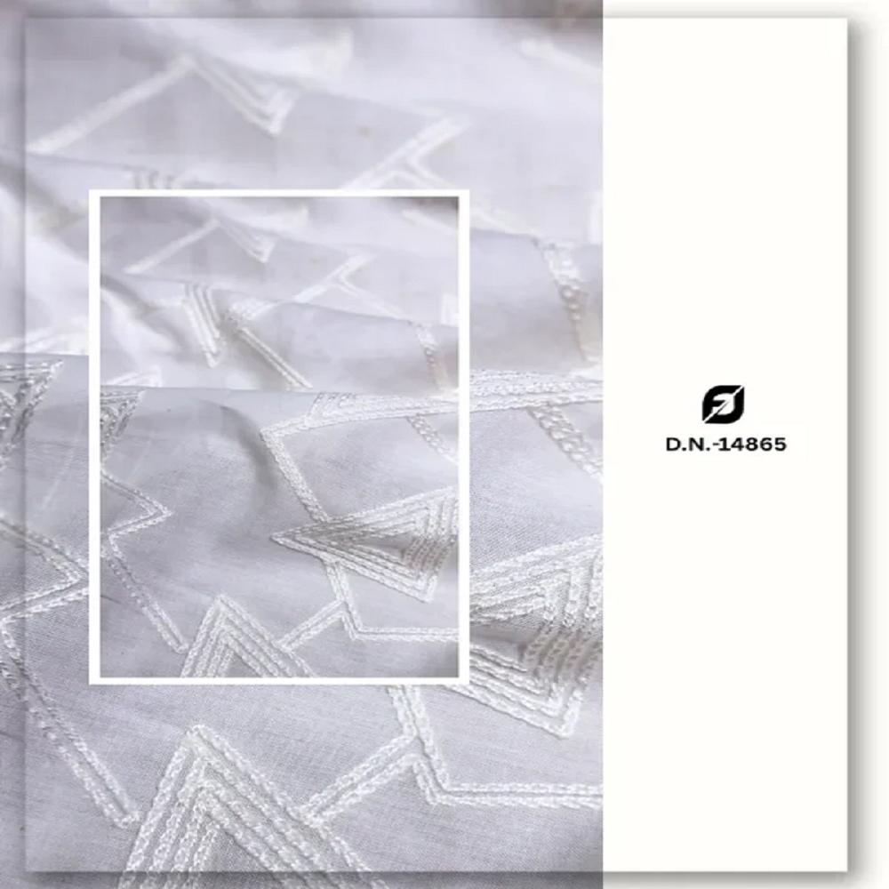 White Cambric Cotton Veil Lace Embroidery Fabric