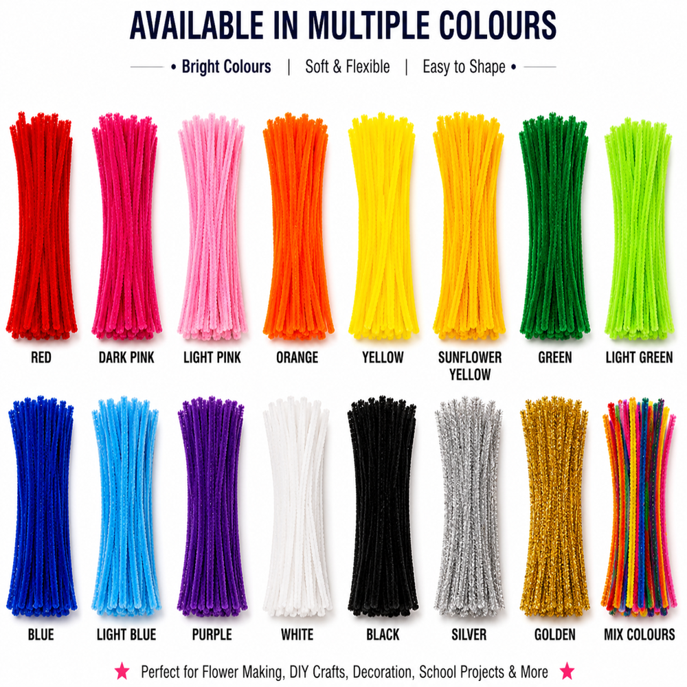 Colourful Pipe Cleaners / Chenille Stems 