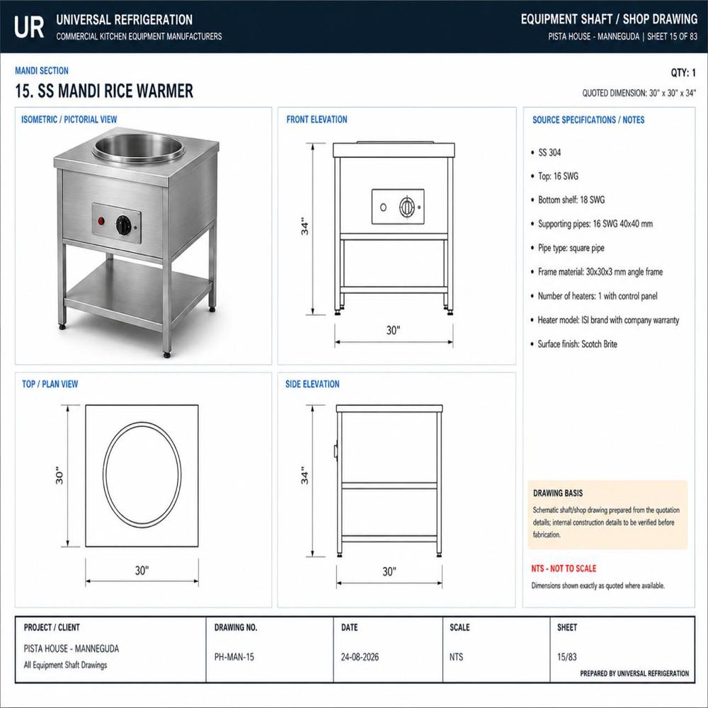 Restaurant Kitchen Equipments - Application: Universal