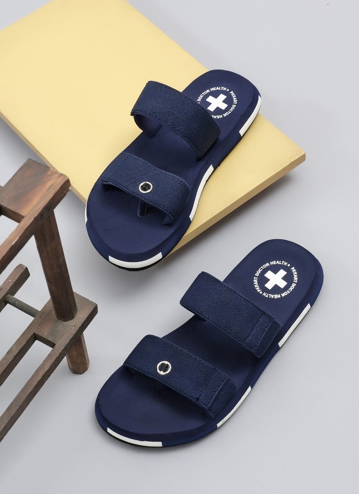 Blue Double-Strap Orthopedic Comfort Sandals