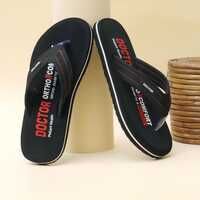 Mens Black Doctor Extra Soft Orthopedic Slippers