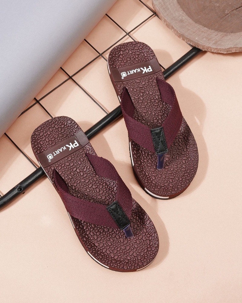 Maroon Comfort Texture Flip-Flops
