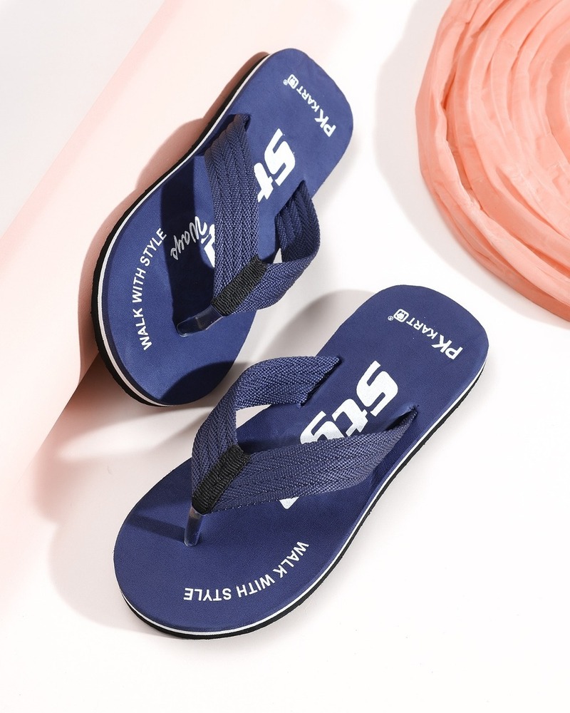 Mens Blue Classic Comfort Flip-Flops