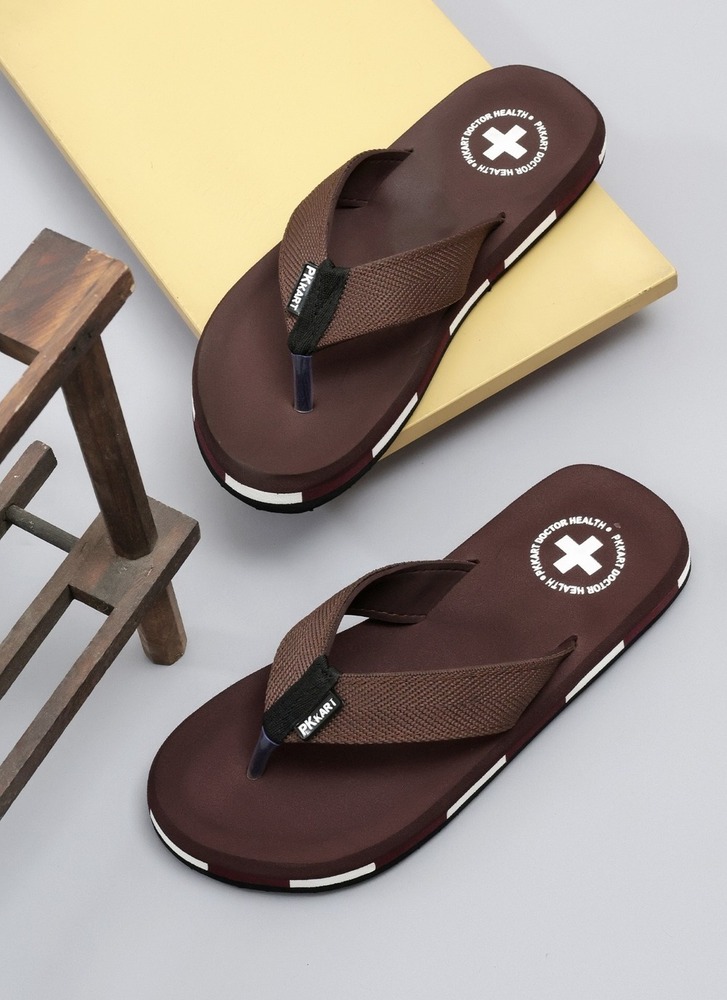 Mens Brown Orthopedic Comfort Flip-Flops Mens Brown Orthopedic Comfort Flip-Flops