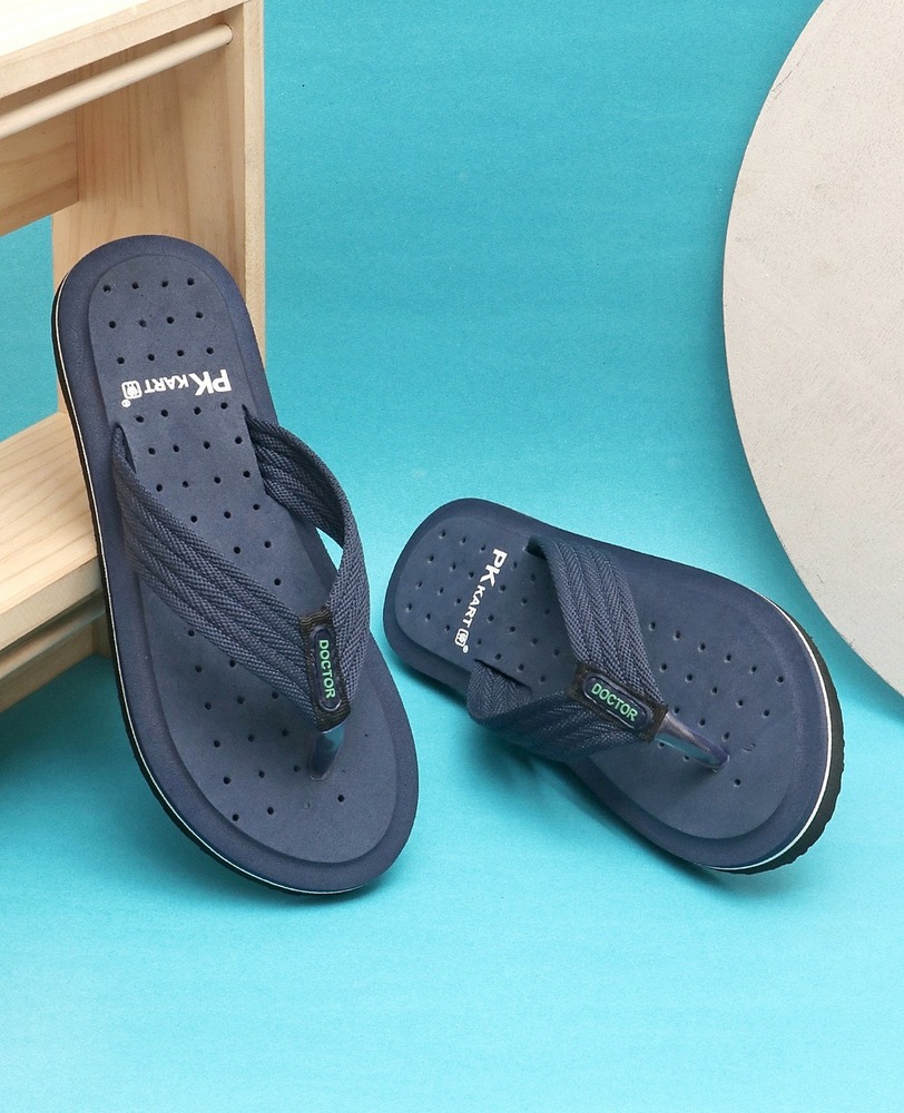 Mens Dark Blue EVA Comfort Thong Flip-Flops