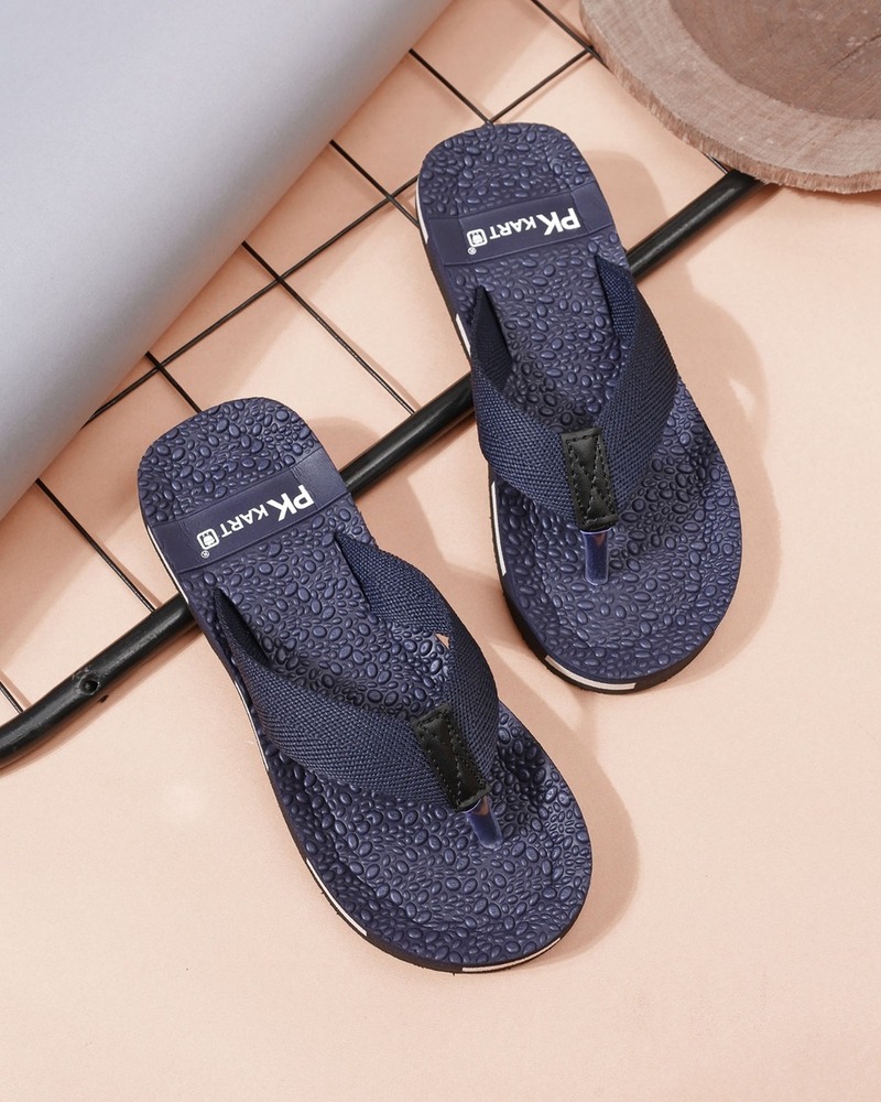 Mens Navy Blue Classic Casual Flip-Flops