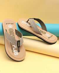 Mens Beige Orthopaedic Comfort Thong Flip-flops - Outsole Material: Rubber/eva