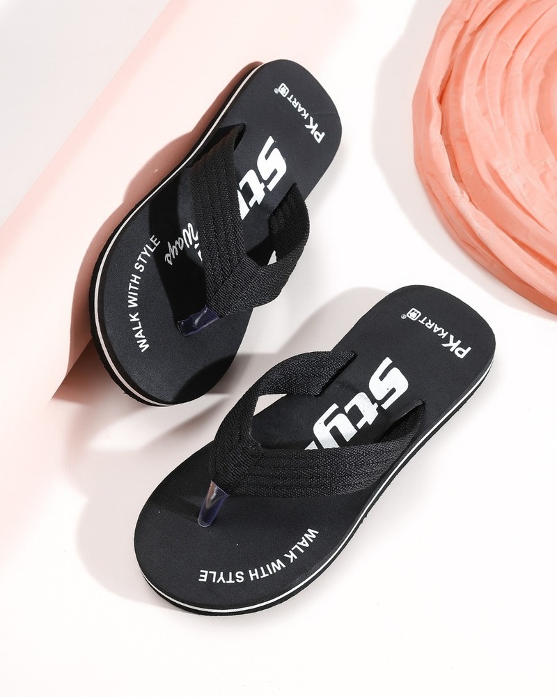 Classic Black Mens Thong Flip-Flops