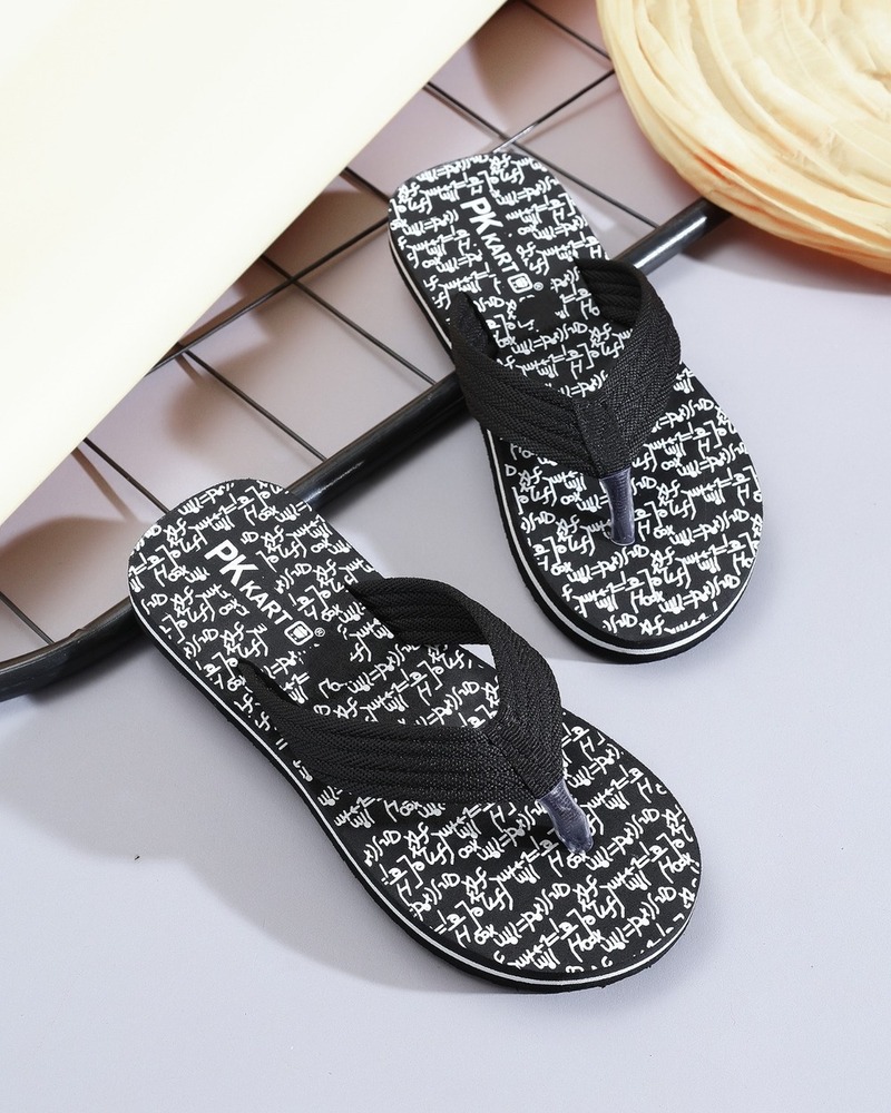 Mens Black Classic Everyday Flip-Flops