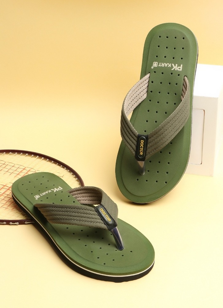 Olive Green Doctor Soft Footbed Thong Slippers