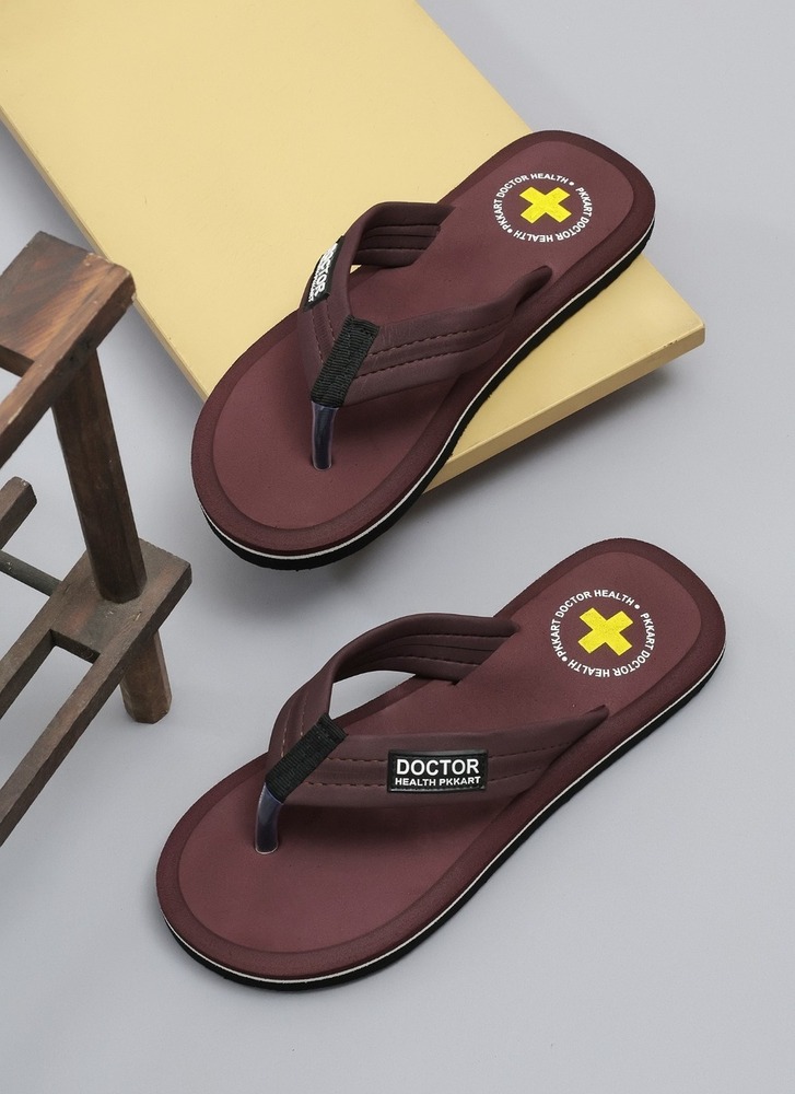 Maroon Doctor Health Cushion Support Flip-Flops