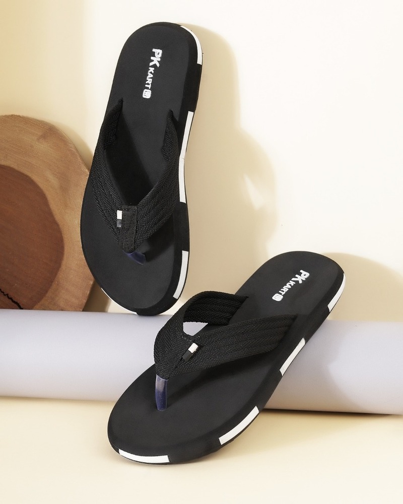 Black Classic Comfort Fabric Strap Flip-Flops