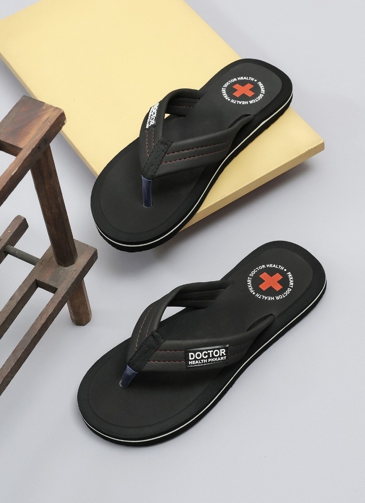 Black Doctor Health Cushion Support Thong Flip-Flops