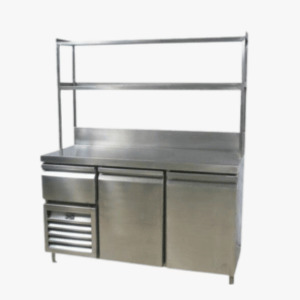 Pick Up Counter Refrigerator - Freezer Over Head Shelves & Food Warmer