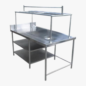 Dirty Dish Landing Table with Garbage Chute And Glass Rack
