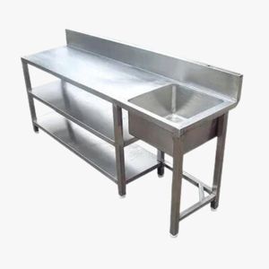 Work Table With Sink And Bottom Shelf
