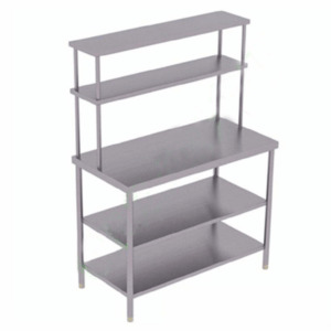 SS Work Table With 2 Under Shelf and 2 Overhead Shelf