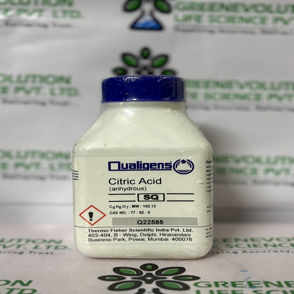 Citric Acid Anhydrous SQ 500g Qualigens