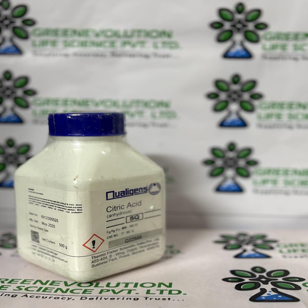 Citric Acid Anhydrous SQ 500g Qualigens