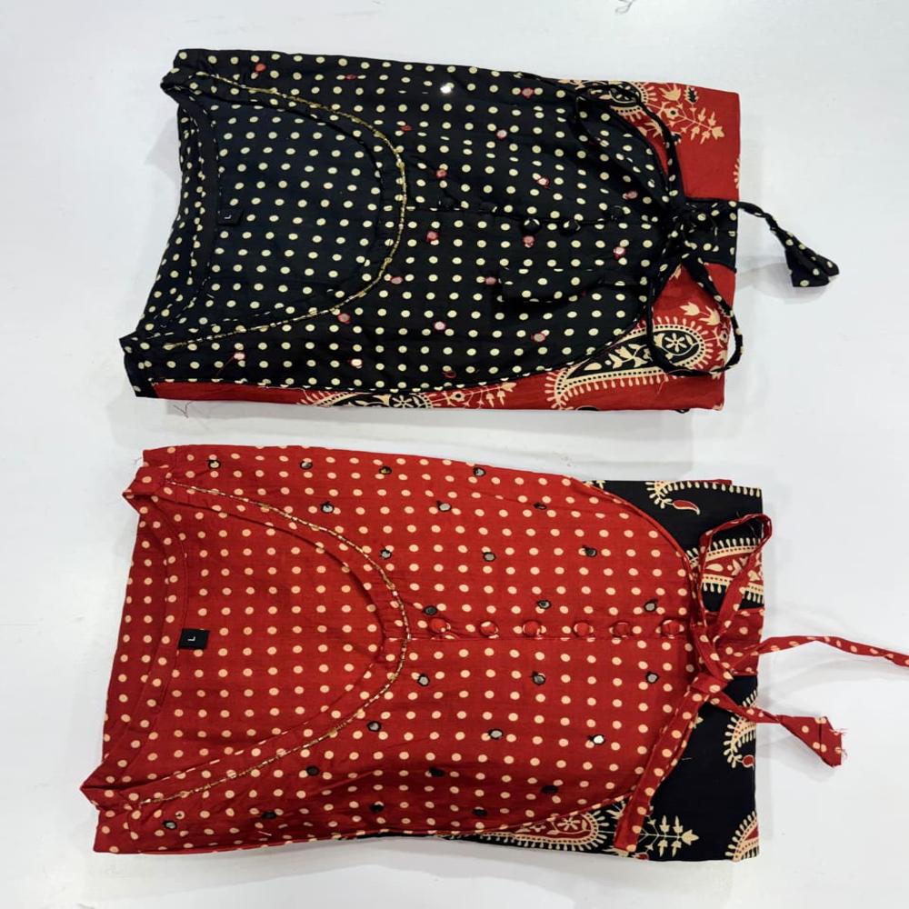 Jaipuri Cotton Kurta Pant Dupatta Set for Women