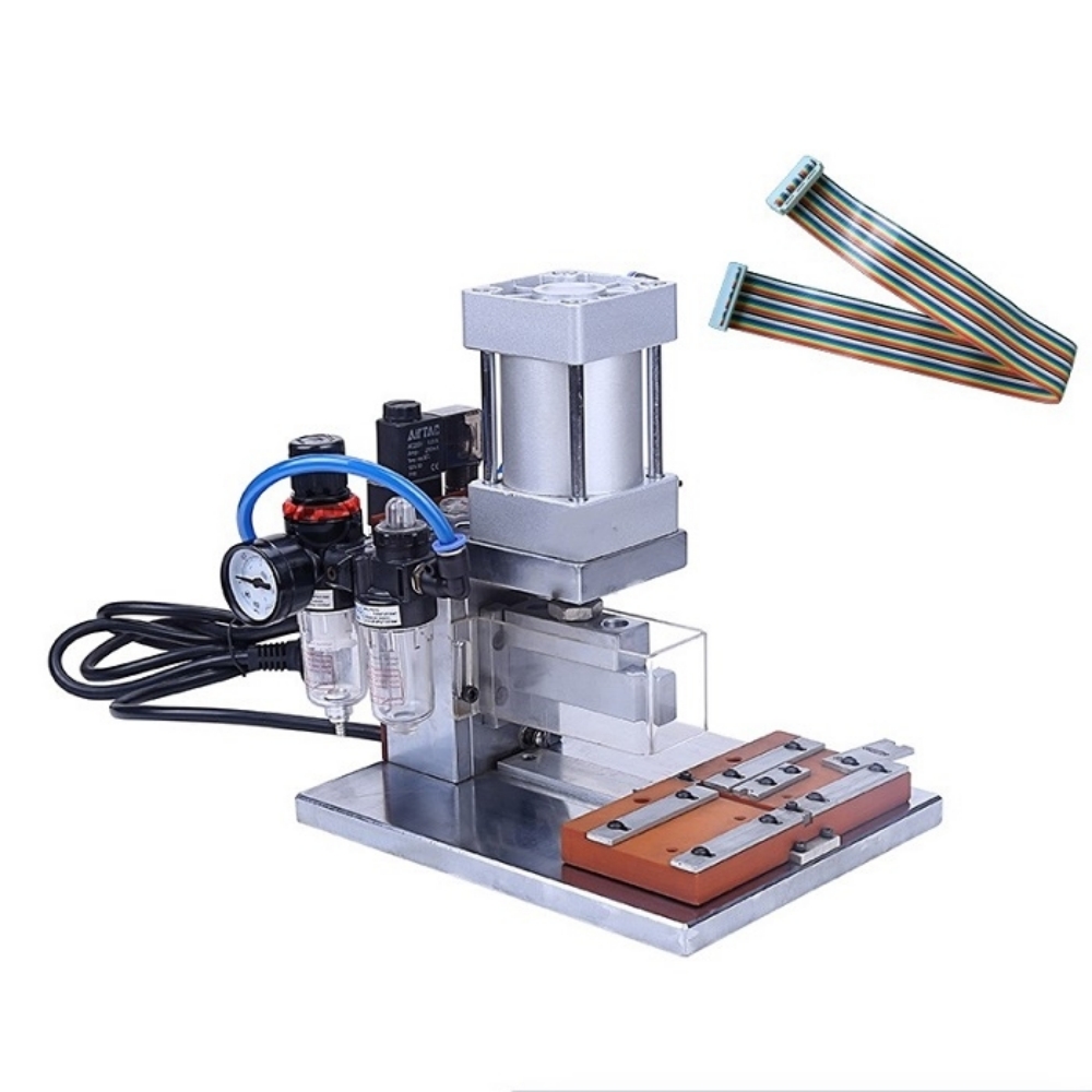 Pneumatic IDC Cable Crimping Machine Bench Press Tool for 8P to 50P Connectors