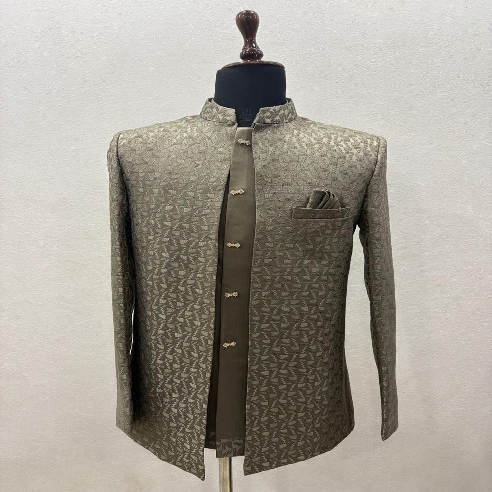 Mens Jacquard Sequence Pattern Jodpuri Shrug