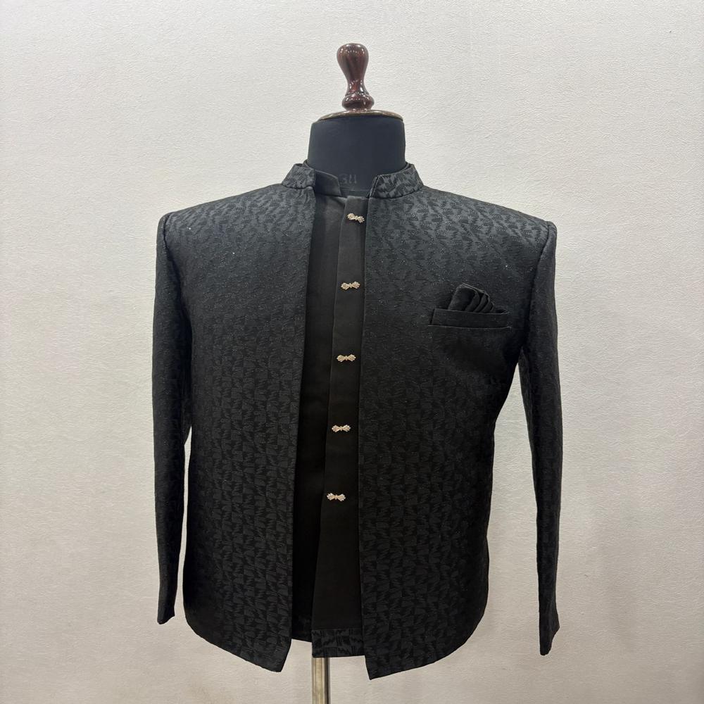 Mens Jacquard Sequence Pattern Jodpuri Shrug