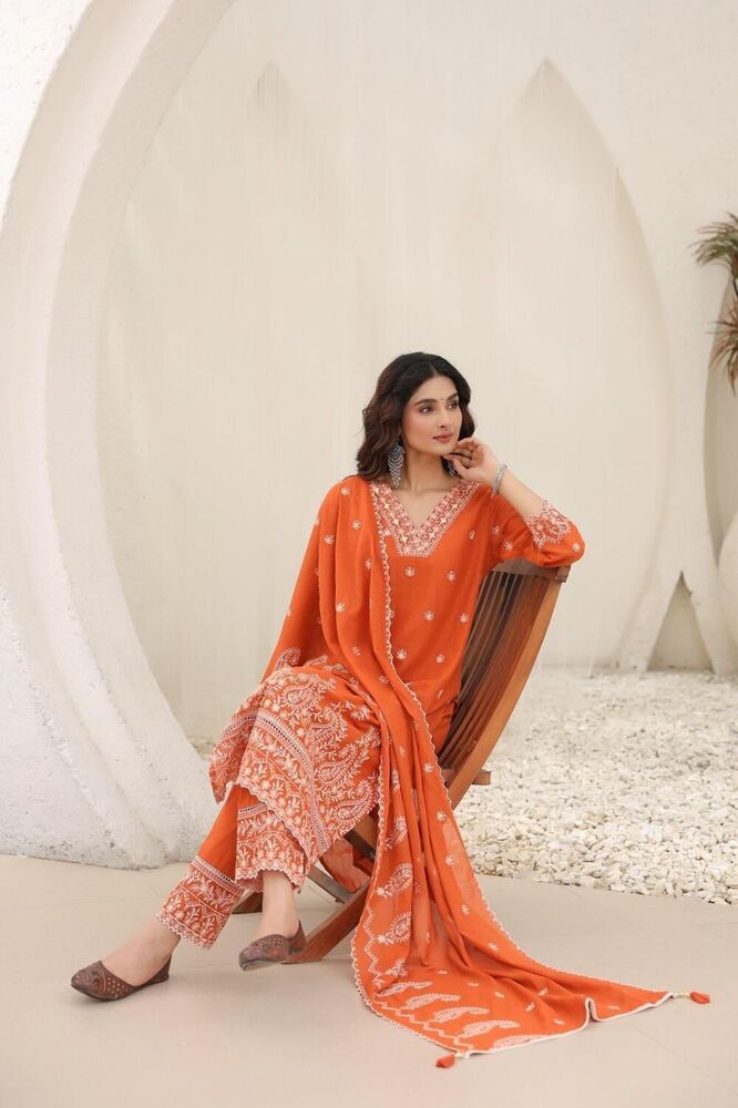 Lucknowi Embroidery Suit